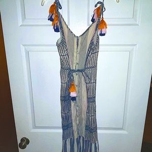 THML midi summer sun dress with tassel belt